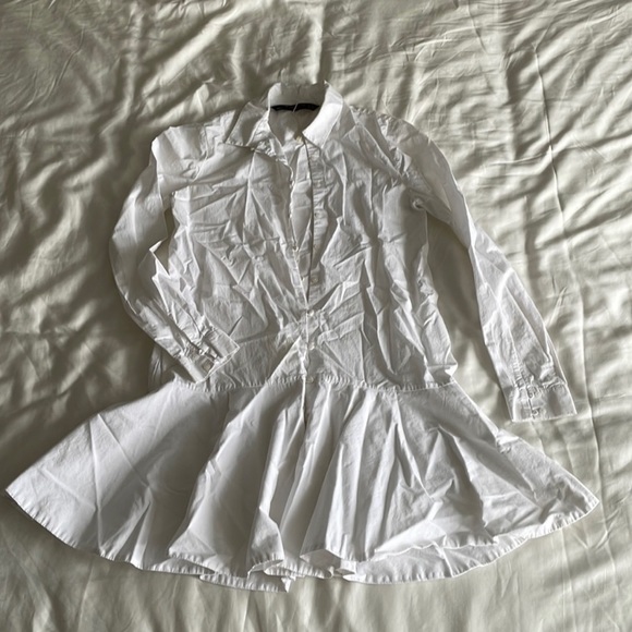 Zara poplin dress with pleated bottom - Picture 2 of 5